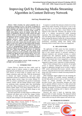 Improving Qos by Enhancing Media Streaming Algorithm in Content Delivery Network