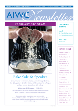 Bake Sale & Speaker