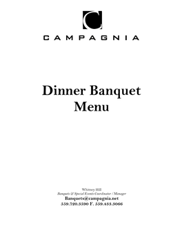 Dinner Banquet Menu