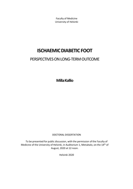 Ischaemic Diabetic Foot Perspectives on Long-Term