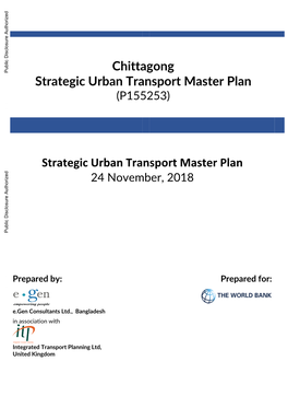 Strategic Urban Transport Master Plan (P155253)