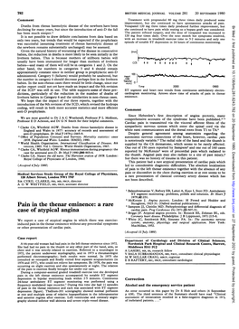 Pain in the Thenar Eminence: a Rare Case of Atypical Angina