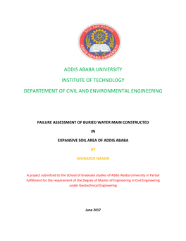 Addis Ababa University Institute of Technology Departement of Civil and Environmental Engineering