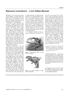 Rajasaurus Narmadensis – a New Indian Dinosaur