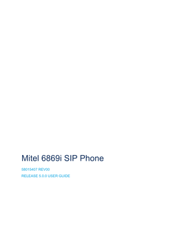 Mitel 6869I SIP Phone Release 5.0.0 User Guide