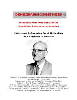 Interviews Referencing Frank H. Hankins PAA President in 1945-46