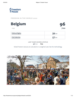 Freedom in the World Report, Belgium