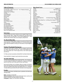 2019-20 Women's Golf Media Guide.Indd