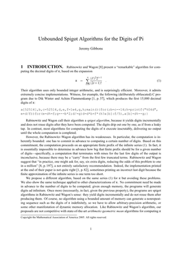 Unbounded Spigot Algorithms for the Digits of Pi