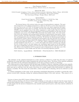 Largest Temperature of the Radiation Era and Its Cosmological