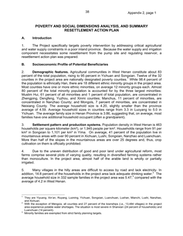 Poverty and Social Dimensions Analysis, and Summary Resettlement Action Plan