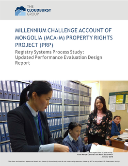 MCA-M) PROPERTY RIGHTS PROJECT (PRP) Registry Systems Process Study: Updated Performance Evaluation Design Report