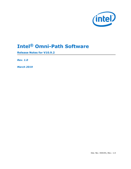 Intel® Omni-Path Software — Release Notes for V10.9.2