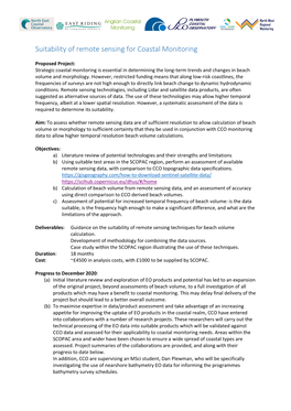 Suitability of Remote Sensing for Coastal Monitoring