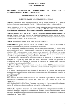 Pagamento Retribuzione Risultato2012