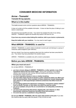 CONSUMER MEDICINE INFORMATION Arrow