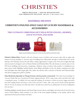 Handbag Heaven Christie's Online-Only Sale of Luxury