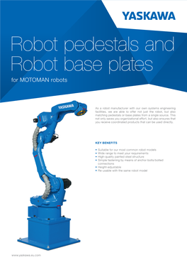 Robot Pedestals and Robot Base Plates for MOTOMAN Robots