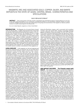 Magmatic Arc and Associated Gold, Copper, Silver, and Barite Deposits in the State of Goiás, Central Brazil: Characteristics and Speculations