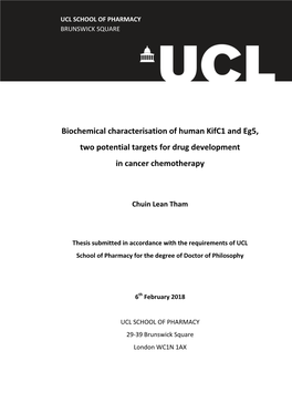 Biochemical Characterisation of Human Kifc1 and Eg5, Two Potential Targets for Drug Development in Cancer Chemotherapy