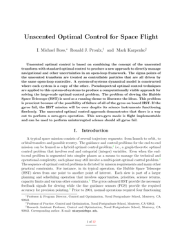 Unscented Optimal Control for Space Flight
