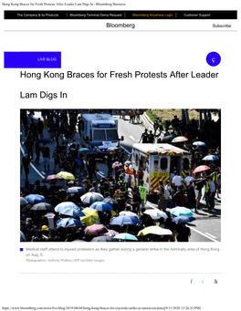 Hong Kong Braces for Fresh Protests After Leader Lam Digs in - Bloomberg Business
