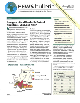 FEWS Bulletin AFR/97-02 USA/0-Financedfamine Early Warning System