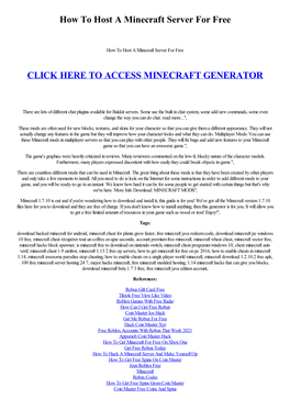 How to Host a Minecraft Server for Free
