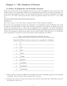 Chapter 1 - the Numbers of Science