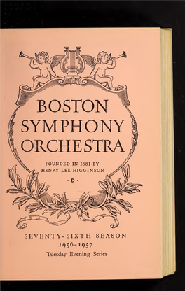 Boston Symphony Orchestra Concert Programs, Season 76, 1956-1957