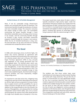 ESG Perspectives ™ the Good, the Bad, and the Ugly – an Austin Energy Project Gone Awry