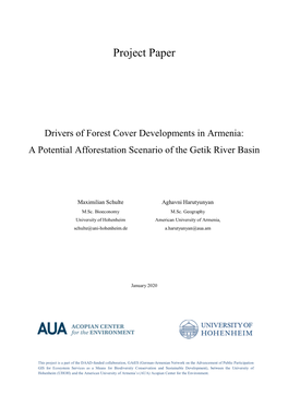 A Potential Afforestation Scenario of the Getik River Basin