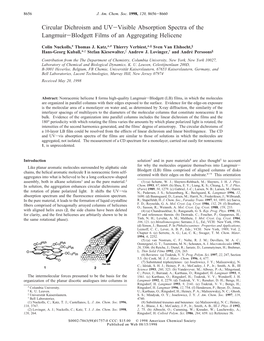 Circular Dichroism and UV-Visible Absorption Spectra of the Langmuir-Blodgett Films of an Aggregating Helicene