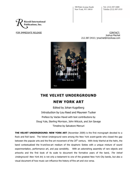 The Velvet Underground New York Art