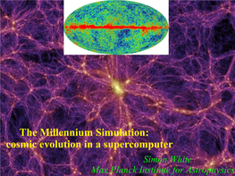 The Millennium Simulation: Cosmic Evolution in a Supercomputer Simon White Max Planck Institute for Astrophysics the COBE Satellite (1989 - 1993)