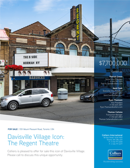 Davisville Village Icon: the Regent Theatre $7,700,000