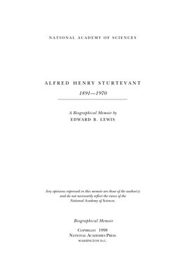 Alfred Henry Sturtevant