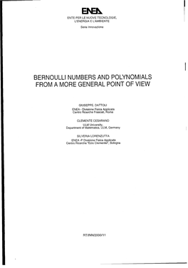 Bernoulli Numbers and Polynomials from a More General Point of View