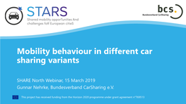 2 Impact of Carsharing on User and Mobility Behaviour BCS Gunnar