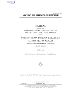 Assessing the Strength of Hezbollah Hearing