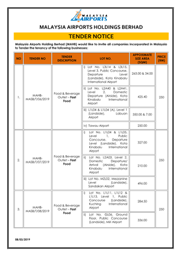 Tender Notice