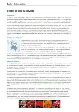 Learn About Eucalypts