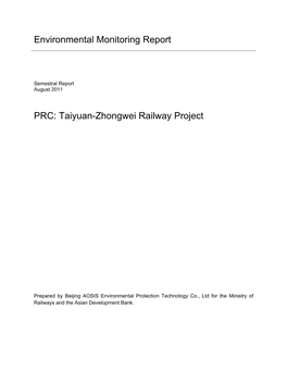 PRC: Taiyuan-Zhongwei Railway Project: Environmental Monitoring