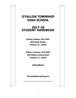 O'fallon Township High School 2017-18 Student Handbook