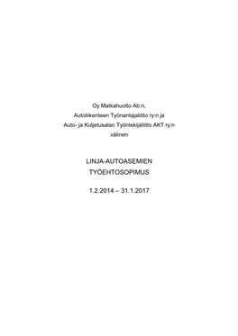 Linja-Autoasemia Koskeva Työehtosopimus 1.2.2014
