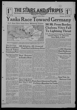 Yanks Race Toward Germany U.S