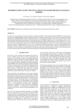 Deforestation Along the Maya Mountain Massif Belize-Guatemala Border