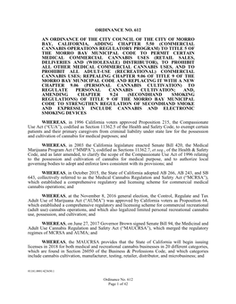 Ordinance No. 612