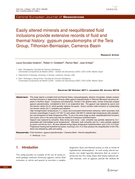 Easily Altered Minerals and Reequilibrated Fluid Inclusions Provide Extensive Records of Fluid and Thermal History: Gypsum Pseud