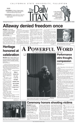 Allaway Denied Freedom Once a POWERFUL WORD